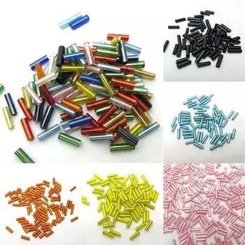 Цветные трубчатые бусины, стеклярус, изготовление новых ювелирных изделий, чешское стекло 2*6mm оранжевый