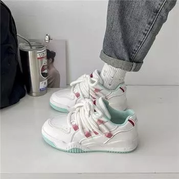 Цветные туфли на толстой подошве для женщин, осень 2024 г., новые универсальные легкие нескользящие вулканизированные туфли, кроссовки Zapatos De Mujer 35 серый