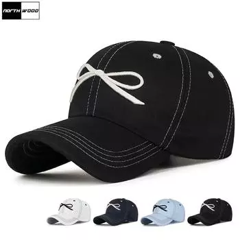 Цветные вышитые трехмерные шляпы-банты для весны и осени, солнцезащитные женские бейсболки в стиле хип-хоп, солнцезащитные шляпы для отдыха на открытом воздухе adjustable чёрный