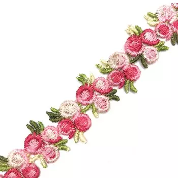 Цветные вышивки в виде тонких лент из цветов - для декора одежды 4