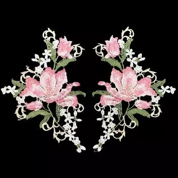 Цветочная аппликация для вышивки, шитья ткани, кружевная нашивка, цветочные наклейки, аксессуары для рукоделия для одежды и нижнего белья, DIY, 1 пара