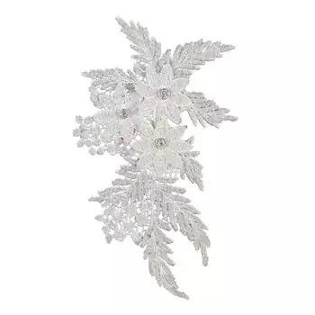 Цветочная аппликация ручной работы со стразами, тканевая аппликация, аксессуар для одежды, тканевая нашивка, шитье