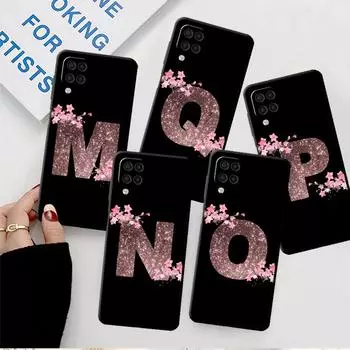 Цветочная буква розовый MN инициал чехол для Samsung Galaxy A52 A12 A51 A32 A21s A71 A32 5G A12 A22 A53 A31 A13 A72 чехол для телефона Samsung A53 5G