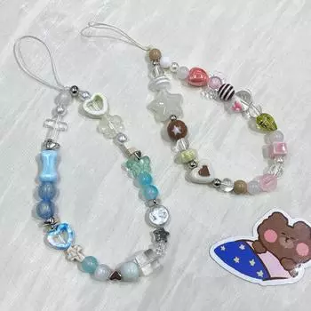 Цветочная бусина телефонная цепочка Y2K ремешок для мобильного телефона кулон для мобильного телефона для женщин и девочек style 1