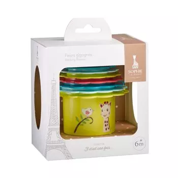 Цветочная чашка-конструктор Sophie the Giraffe Genuine Vulli для детей от 6 месяцев до 0 лет, детские товары, милые игрушки для мальчиков и девочек [японский продукт]