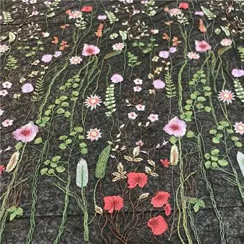 Цветочная цветочная кружевная вышивка сетка для свадебной фаты кружевная ткань 3D сетка вышивка ткань кружево белый