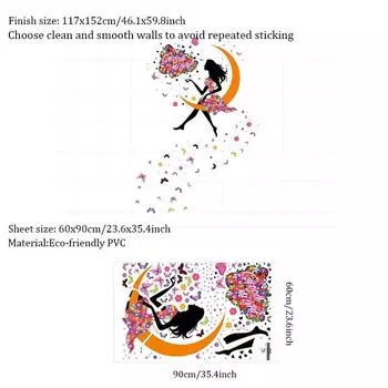 Цветочная фея обои украшения девушка цветок бабочка наклейка спальня водонепроницаемые наклейки на стену съемные настенные искусства для домашнего декора
