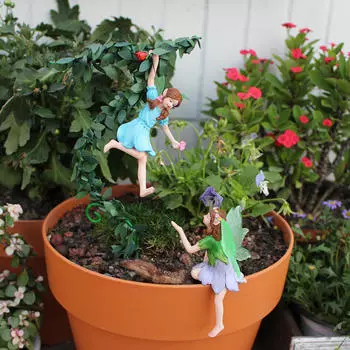 Цветочная фея садовые колышки украшения для газона задний двор вход клумба кашпо