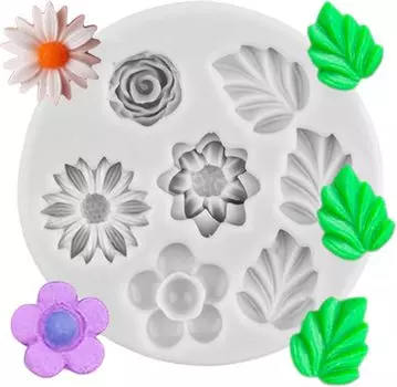Цветочная форма для помадки для торта, цветочный лист, силиконовая форма для украшения торта, топпер для кексов, конфеты, шоколадная жевательная резинка, паста, полимерная глина, набор из 1 шт.