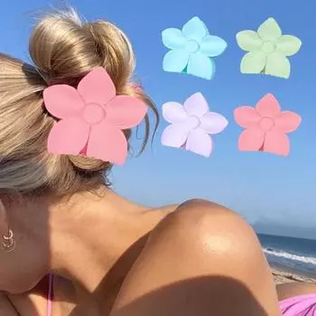 Цветочная форма коготь для волос с перекрестными зубами, противоскользящая заколка для волос, сильная ручка, заколка для волос на затылке, аксессуары для волос розовый
