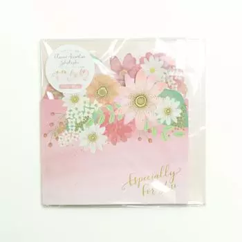 Цветочная гармошка, 18 цветных бумажек для сообщений, наклейки, букет, Z&K (розовый)