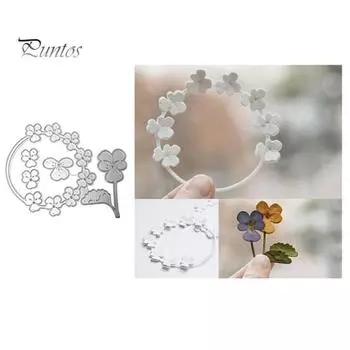 Цветочная гирлянда Вырубные штампы DIY Скрапбукинг Бумага Карты Альбом Ремесло Трафарет Форма серебряный