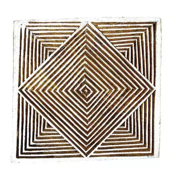 Цветочная индийская деревянная блочная марка Текстильная печатная колодка ручной работы 3 x 3 Inches