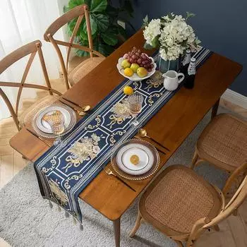 Цветочная кисточка дорожка для стола европейский жаккардовый журнальный обеденный стол изоляционная ткань отель дом свадьба ресторан украшение 32x140cm
