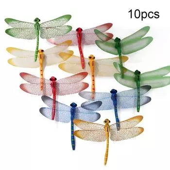 Цветочная композиция Искусственная стрекоза Садовый газон Украшение Магнитное