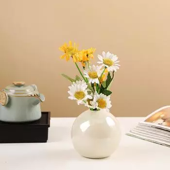 Цветочная композиция Ремесло Жемчужный цвет Керамическая ваза-шар Красочная круглая ваза-шар S