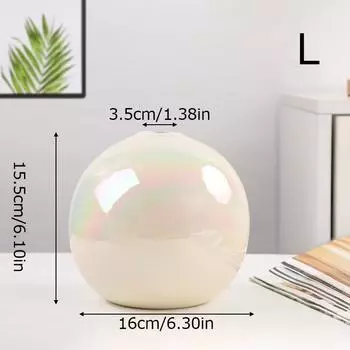 Цветочная композиция Ремесло Жемчужный цвет Керамическая ваза-шар Красочная круглая ваза-шар L