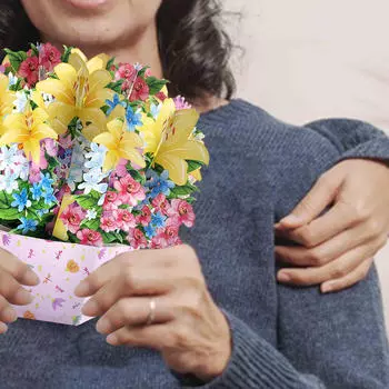 Цветочная корзина ко Дню матери, 3D бумажные цветы, креативная складная корзина для