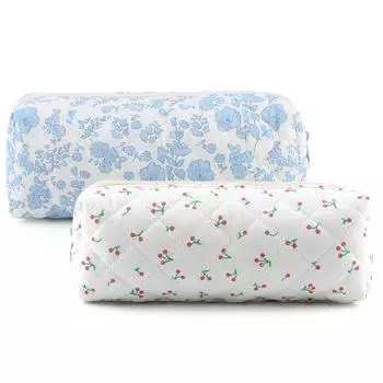 Цветочная косметичка, эстетичный мягкий пенал, большая вместительная сумка для кистей для макияжа D