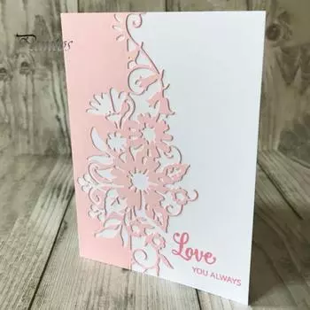 Цветочная кромка, металлические штампы для резки, сделай сам, скрапбукинг, альбом, бумажные карты, трафарет серебряный