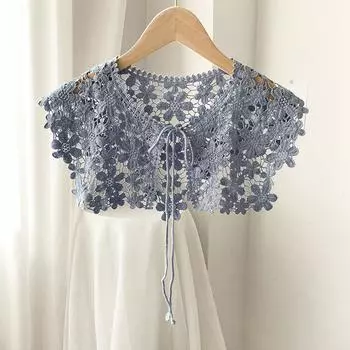 Цветочная кружевная ажурная шаль, однотонный жилет на шнуровке, женская весенне-осенняя универсальная декоративная шаль