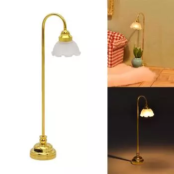 Цветочная лампа, напольная лампа, ролевая игра для детей, ролевая мебель, модель игрушки 1:12 масштаб Винтажный торшер PlayHouse