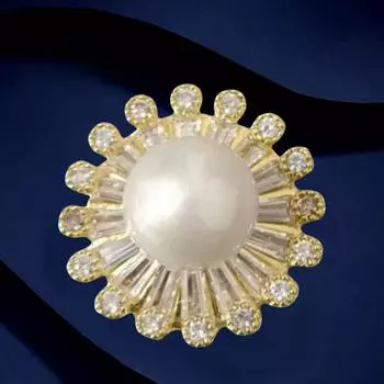 Цветочная магнитная пряжка брошь High Sense Niche Изысканный жемчужный корсаж Sweet Temperament Универсальные аксессуары для одежды Electroplated real gold золотой