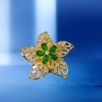 Цветочная магнитная пряжка-брошь женская, высокого класса, чувственная, нишевая, анти-легкая и бесшовная, элегантный темперамент, универсальные аксессуары для одежды Electroplated real gold золотой