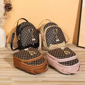 Цветочная мини-школьная сумка, маленькая сумка, повседневный универсальный женский рюкзак, рюкзак чёрный