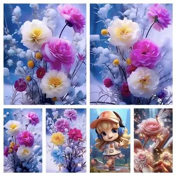 Цветочная мозаика, картина, алмазное искусство, вышивка крестом, набор, роза, сделай сам, все кристаллы, алмазная вышивка, картина, украшение на стену Full Round 20x30CM