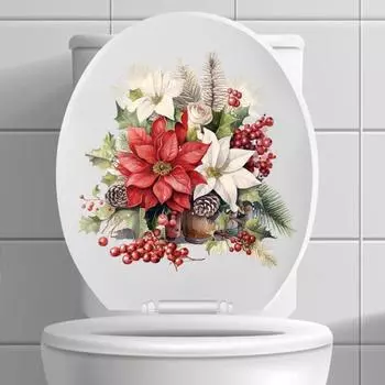 Цветочная наклейка на крышку унитаза, цветы для ванной комнаты, сиденье для унитаза, стикер на стену, самоклеящаяся съемная наклейка для унитаза «сделай сам», ванная комната, туалет, декор для туалета