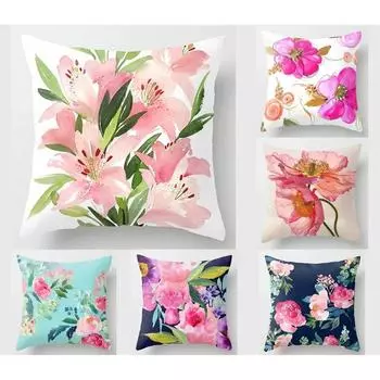 Цветочная наволочка, квадратный диван, наволочка, постельные принадлежности, декор для гостиной 40x40cm