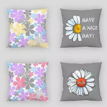 Цветочная наволочка, современное украшение для дома, гостиная, хризантема 40x40cm