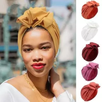 Цветочная обертка, головной платок от выпадения волос, мусульманский женский тюрбан, шляпа от рака, химиотерапия белый