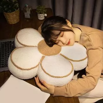 Цветочная плюшевая подушка Мягкая подушка для спины дивана Зимняя теплая напольная подушка Защитная подушка для бедер и талии Мягкая подушка для сиденья стула Декоративная 40cm оранжевый