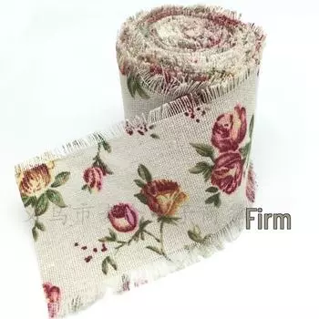 Цветочная полоска из чесаного хлопка и льна - 70 мм Материал для рукоделия 70mm Customizable