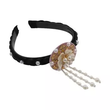 Цветочная повязка на голову Ханбок с жемчугом для танцев на сцене, обруч для волос, подарок для корейской девушки жёлтый