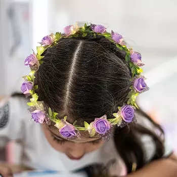 Цветочная повязка на голову Креативный светодиодный цветочный для украшения ночного рынка white