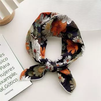 Цветочная повязка на голову Шелковый шарф с принтом Головной платок Шарф Повязка на голову Весна Лето R