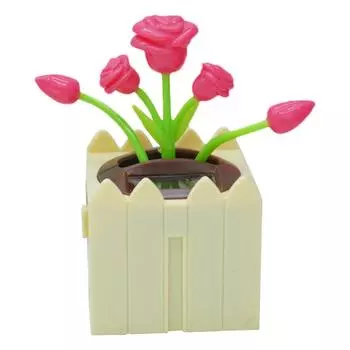 Цветочная приборная панель Bobblehead Solar Shaking Head Украшение для салона автомобиля Цветок в горшке Bobble Head Игрушка для женщин и мужчин Интерьер автомобиля бежевый