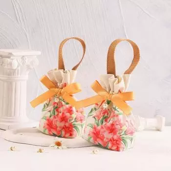 Цветочная роза Цветок Сумка на шнурке Жемчужная подвеска Праздничная сахарная сумка Ins Холщовая сумка на запястье Фестиваль F