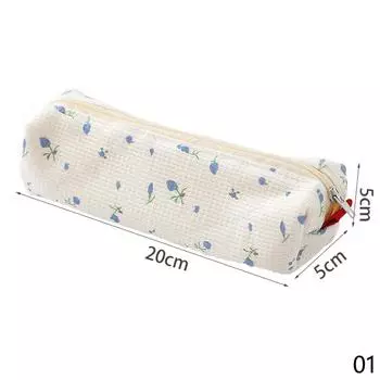 Цветочная сумка-карандаш Цветы Пеналы Симпатичные хлопковые сумки для ручек Сумки для хранения Школьные принадлежности Канцелярские принадлежности розовый