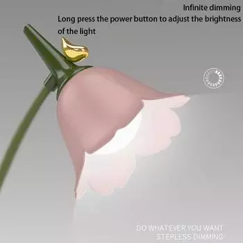 Цветочная светодиодная настольная лампа, студенческая спальня, освещение комнаты, сенсорная лампа для чтения, защита глаз, многофункциональная лампа, настольная лампа зелёный