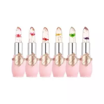 Цветочная температура, изменяющая цвет губной помады, желейный бальзам для губ с кристаллами, блеск, прозрачный стойкий бальзам для губ, увлажняющий крем, макияж Art светло-розовый