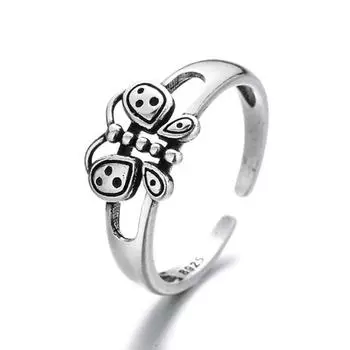 Цветочная тень, кольцо с бабочкой, открывающейся приливом, женственность, индивидуальность, полый дизайн, кольцо с холодным ветром opening adjustable