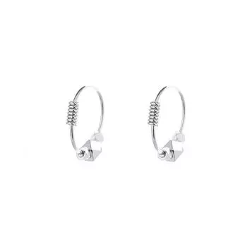 Цветочная тень, комплект из серии Broken Silver, маленькое серебряное ожерелье Broken, маленькие квадратные серьги, браслет в стиле ретро Guochao в китайском стиле. Copper (white gold)