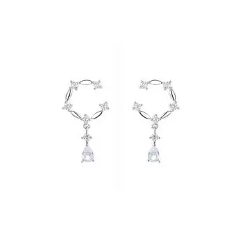 Цветочная тень, модные серьги-гвоздики с нишевым дизайном, темпераментные милые бахромчатые капли воды, слегка инкрустированные цирконием