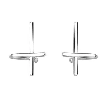 Цветочная тень, Новые геометрические серьги-крестики, Женская корейская версия, ДунДэмун, Темперамент холодного ветра, Интегрированные U-образные серьги-клипсы