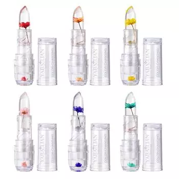 Цветочная теплая желейная помада Цветочная помада Макияж не выцветает и не смывается Помада, меняющая цвет transparent красный