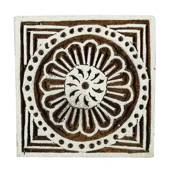 Цветочная текстильная печать блок границы штемпеля дерева искусства вырезанный вручную альбом для вырезок 2 x 2 Inches